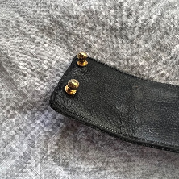 CC SKYE Silver Plated Black Patent Leather Studded Belt main image 4